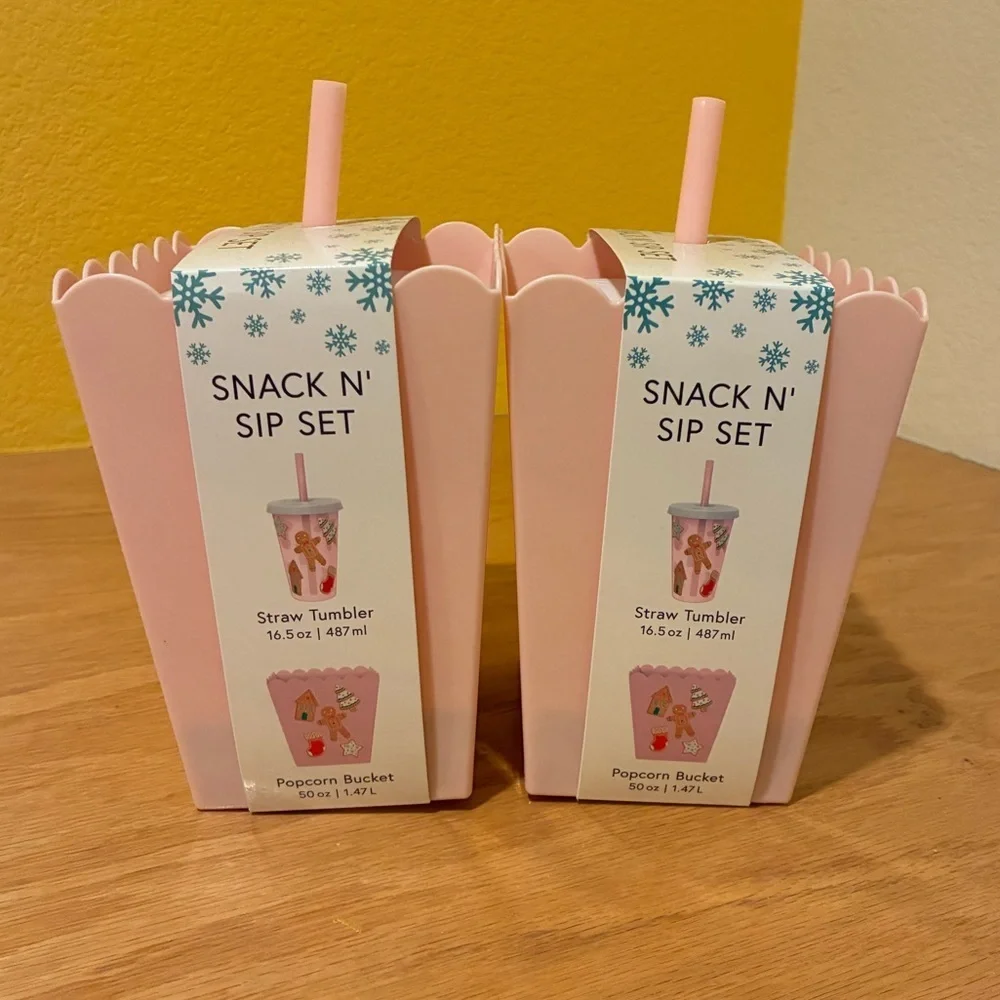 Target Bullseye Playground Pink Christmas Snack N' Sip Set- Set of 2
